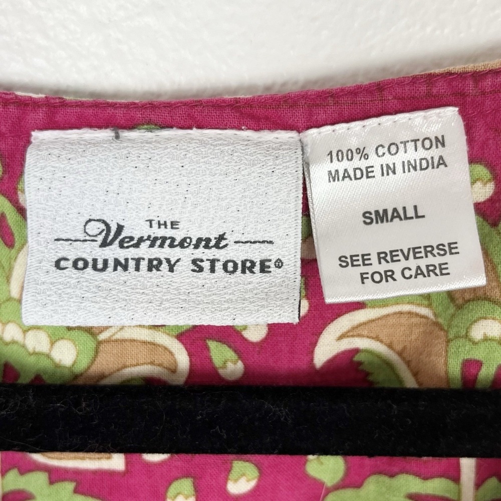 Vermont Country Store Dress S Pink Yellow Cotton Floral Muumuu Dress Housedress - Picture 7 of 10